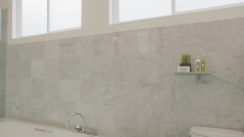 Upscale Bathroom With Double Sinks 1 Stock Footage 116644651