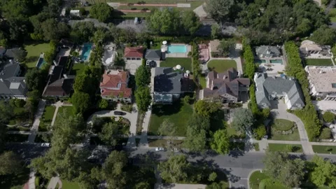 Upscale Pasadena Homes California Drone Aerial View 動画素材 335352367