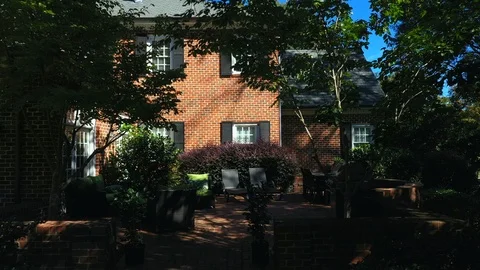 Upscale patio in shade Stock Footage 99811239