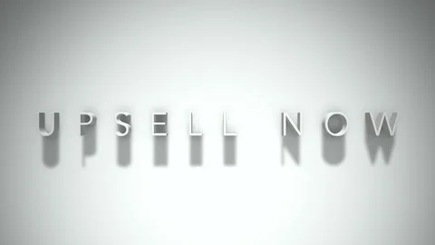 Upsell now 3D title animation with shadows on a white background Stock Footage 297802210