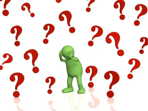 Upset 3d puppet Stock Illustration