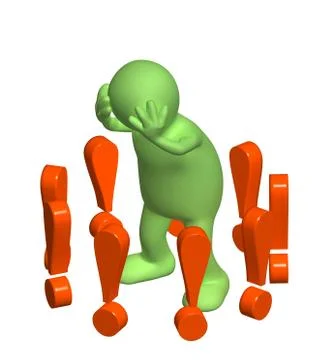 Upset 3d puppet Stock Illustration