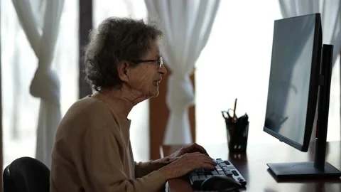 Upset angry mature elderly old woman planning personal budget, review savings Stock Footage 237819944