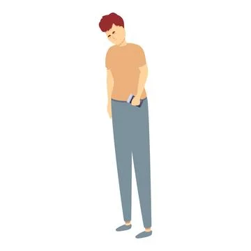 Upset boy icon cartoon vector. Sad child Stock Illustration