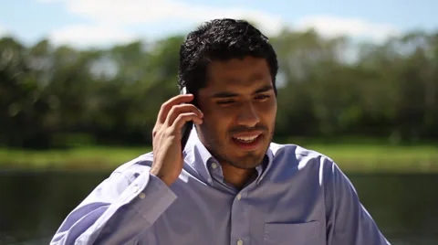 Upset businessman on phone Stock Footage