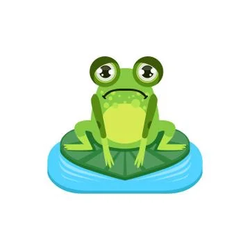 Upset Cartoon Frog Character 스톡 일러스트