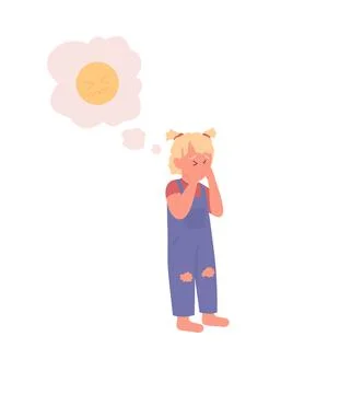 Upset child flat color vector faceless character Stock-Illustration