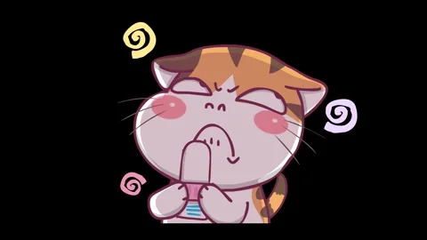 Upset Kitten Animation - Transparent Background Stock Footage 282780561