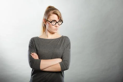 Upset lady expressing anger. Stock Photos