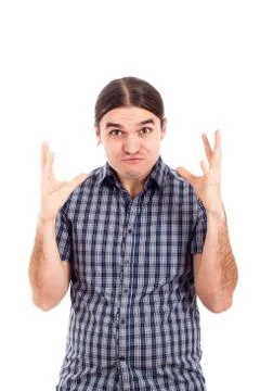 Upset man gesture Stock Photos