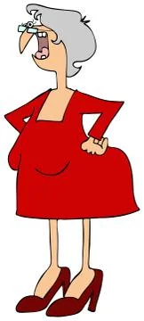 Upset old lady Stock Illustration