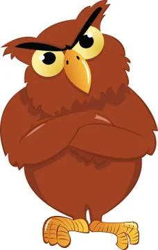 Upset owl Stock Illustration