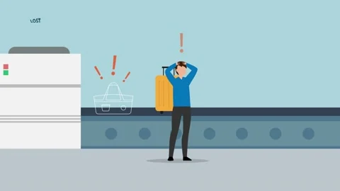 Upset Passenger Lose a Suitcase Stock Footage 230377954