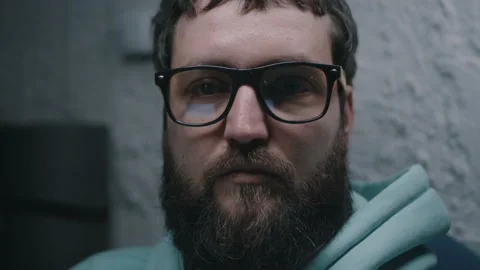 Upset web developer in a bomb shelter Stock Footage 187606544