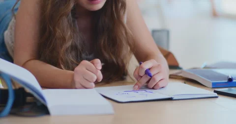Upset Woman Learning Difficult Tasks Stock Footage 275161537