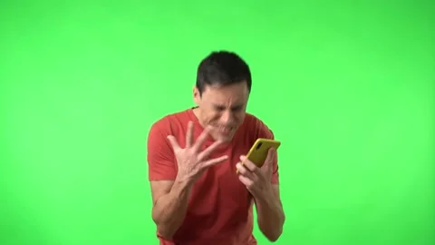 Upset young guy reading message with unpleasant news Stock Footage 172054010