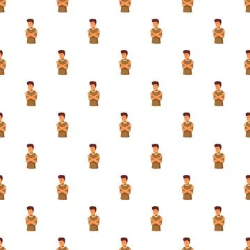 Upset young man character pattern expressing negative emotions Illustrazione stock