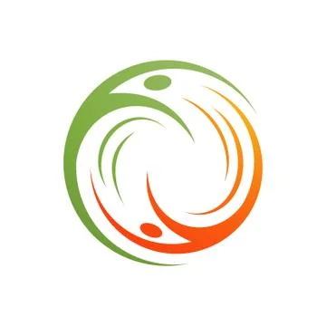 Upside down abstract happy people logo design vector illustrations Stock Illustration