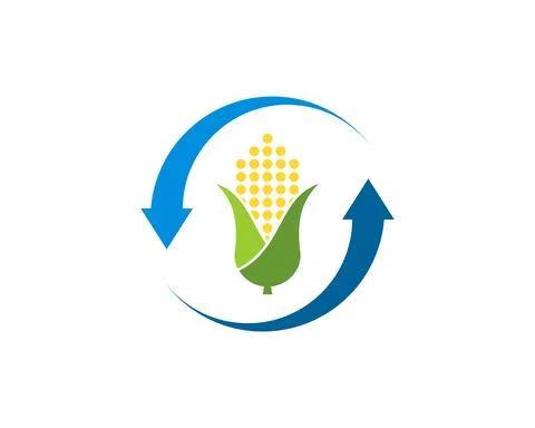 Upside down arrow with abstract corn inside Stock Illustration