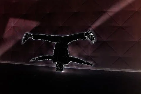 Upside down break-dance dancer Stock Illustration