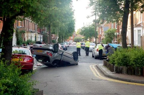 Upside down car Stock Photos