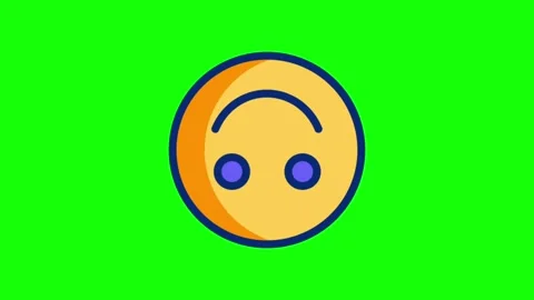 Upside down emoji face animation on green screen for fun videos Stock Footage 314109781