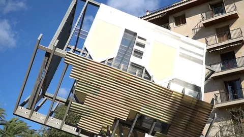 Upside down house art piece Stock Footage 128349991