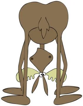 Upside-down moose Stock Illustration