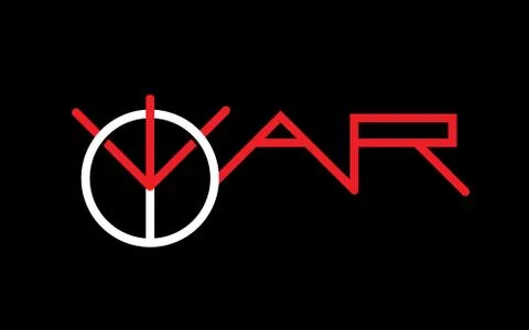 Upside Down Peace leaves War. Stock Illustration