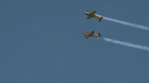 Upside down plane at airshow Stock Footage 1848321