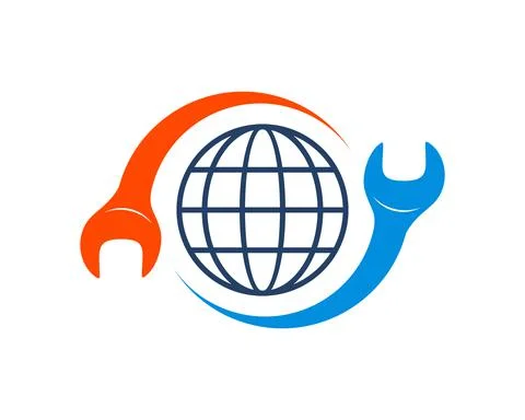 Upside down screwdriver with globe inside Stock Illustration