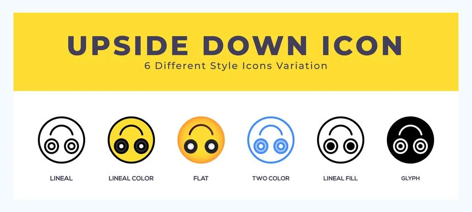 Upside down set of simple icons great for web. app. presentation and more. Stock Illustration