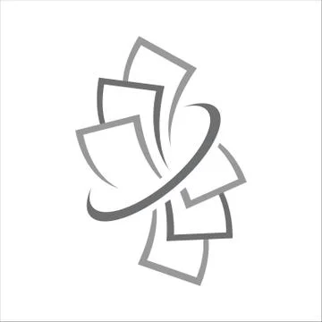 Upside down stack of paper icon vector logo stationery stacked papers templat 스톡 일러스트