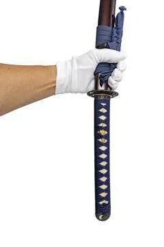 Upside down Sword - knife made to show that the sword is tight. Does not fall Stock Photos