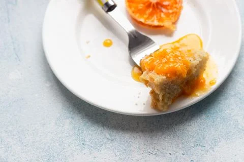 Upside down tangerine cake. Stock Photos