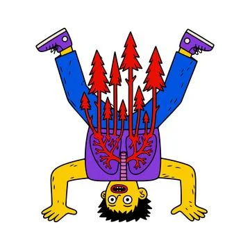 Upside Down Tree Man Stock Illustration