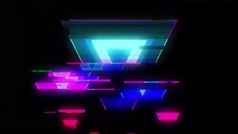 Upside Down Triangle Glitched shape design motion graphic. Stock Footage 154541704