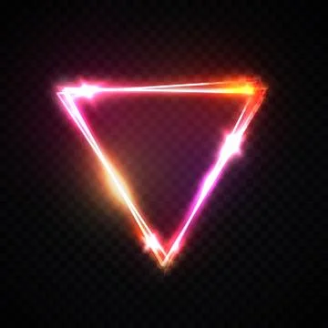 Upside down triangle neon background Electric sign Stock Illustration