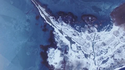 Upside-down view on frozen lake - Kuyalnik Estuary Odessa Ukraine Stock Footage 73768988