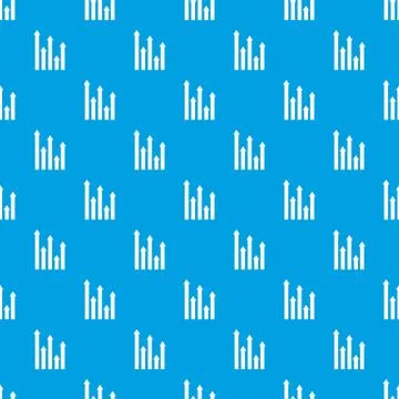 Upside growing arrows pattern seamless blue Stock Illustration