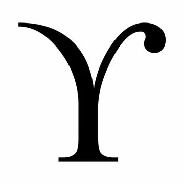 Upsilon greek letter with hook Stock Illustration