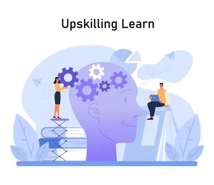 Upskilling journey set. Flat vector Stockillustratie