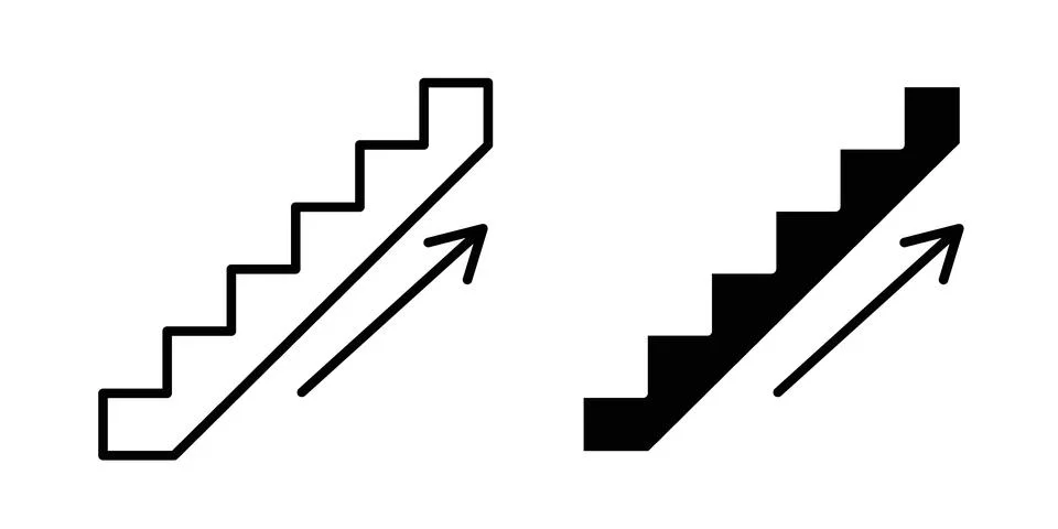 Upstairs icon design. Simple Vector illustrations.. Stock Illustration