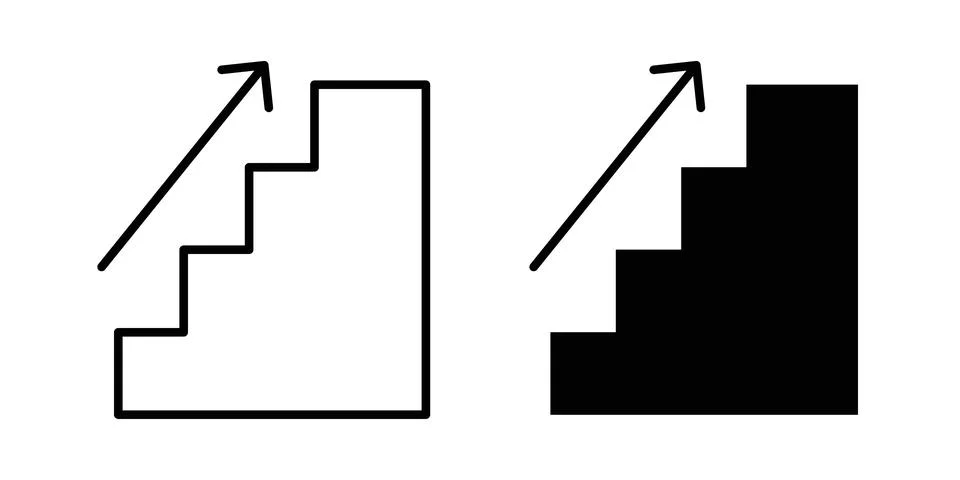 Upstairs icon set, collection of vector icons Illustrazione stock