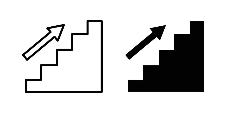 Upstairs icon set. Vector EPS 10 Illustrazione stock