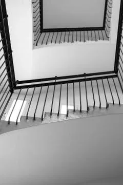 Upstairs inside a building Stock Photos