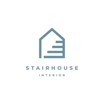Upstairs Interior logo design Stock Illustration