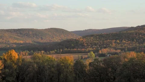 Upstate New York Fall Autumn Hills Valley October Beautiful Stock Footage 219975099