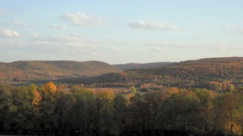 Upstate New York Fall Autumn Hills Valley October Beautiful Stock Footage 219975116
