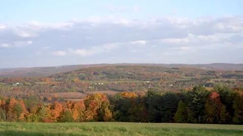 Upstate New York Fall Autumn Hills Valley October Beautiful Stock Footage 219975154
